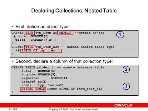 nested table oracle
